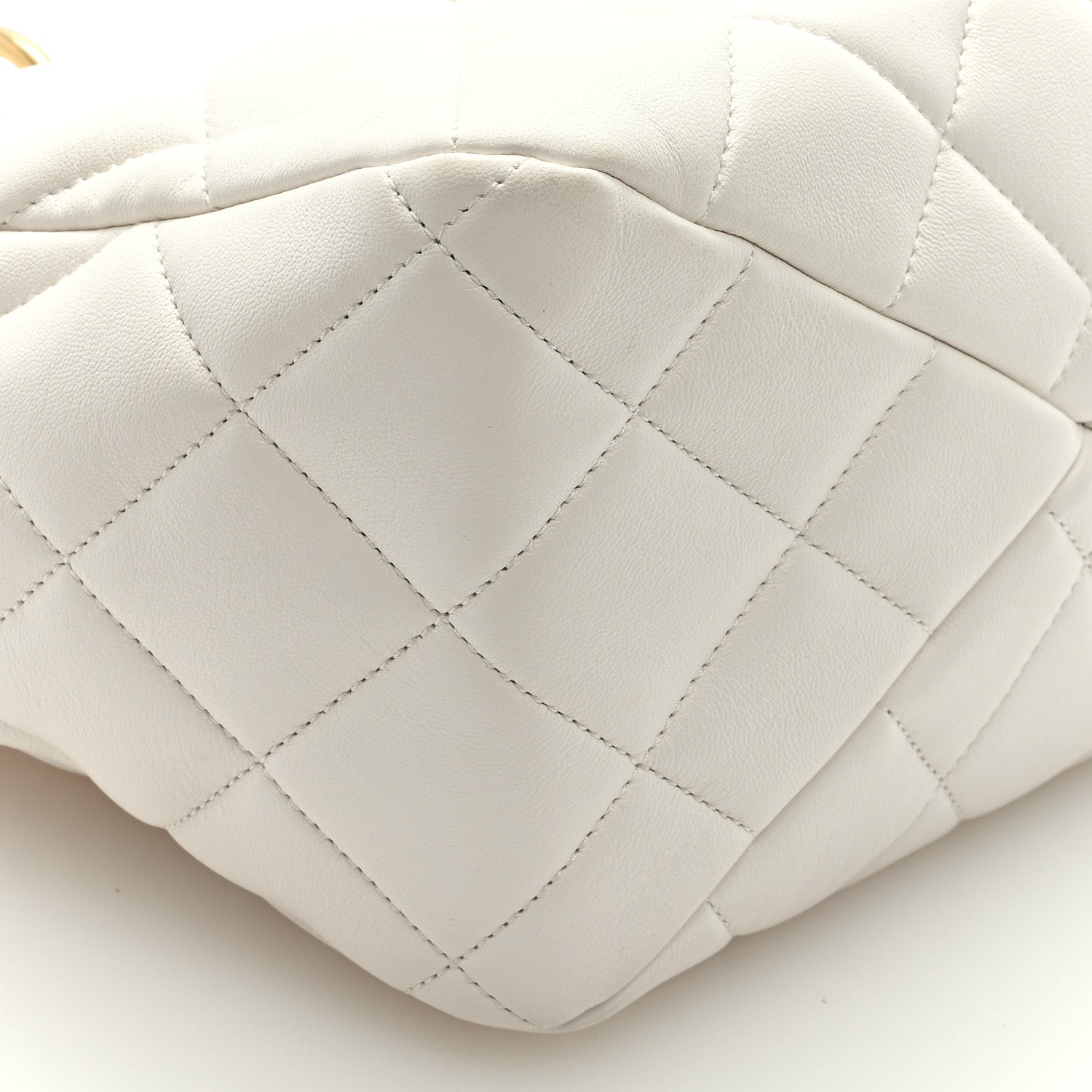 Chanel Lambskin Quilted Small Top Handle Shopping Bag White 7 of 8
