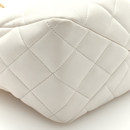 Chanel Lambskin Quilted Small Top Handle Shopping Bag White 7 of 8