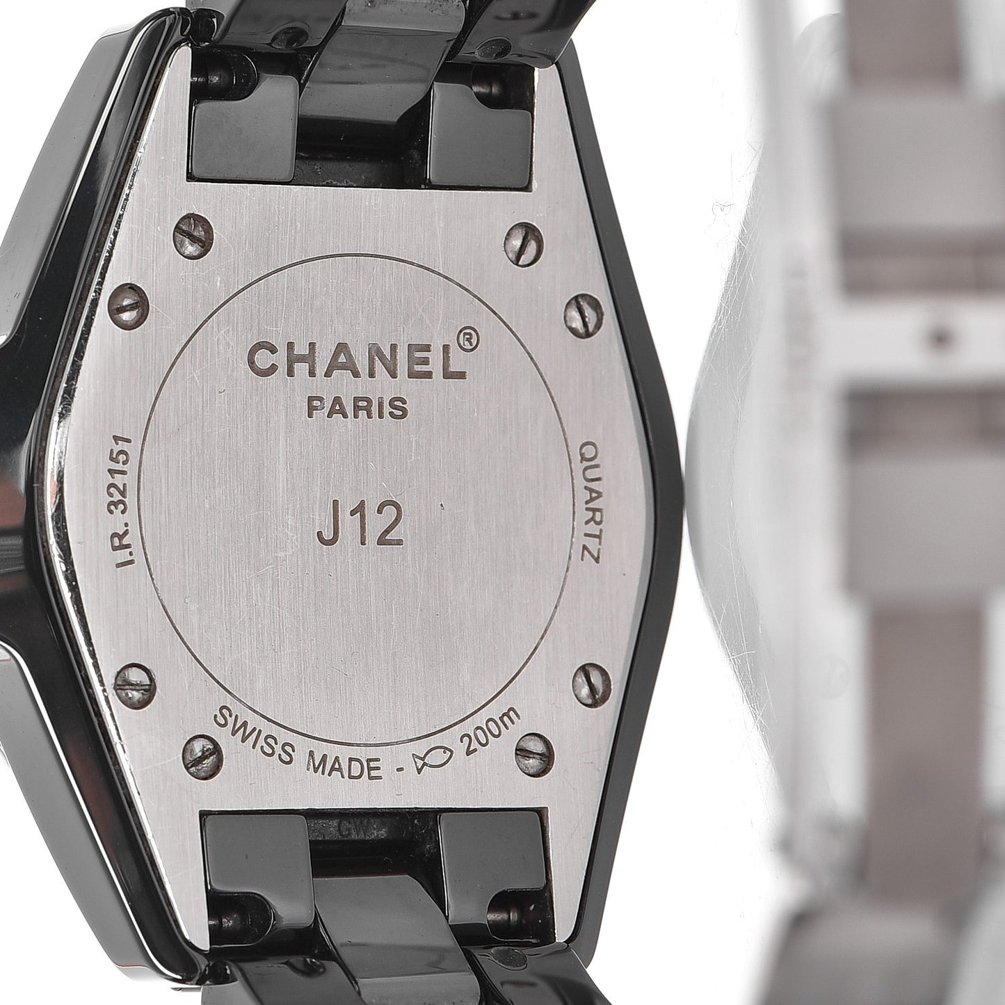 Stainless Steel Ceramic 33mm J12 Quartz Watch Black