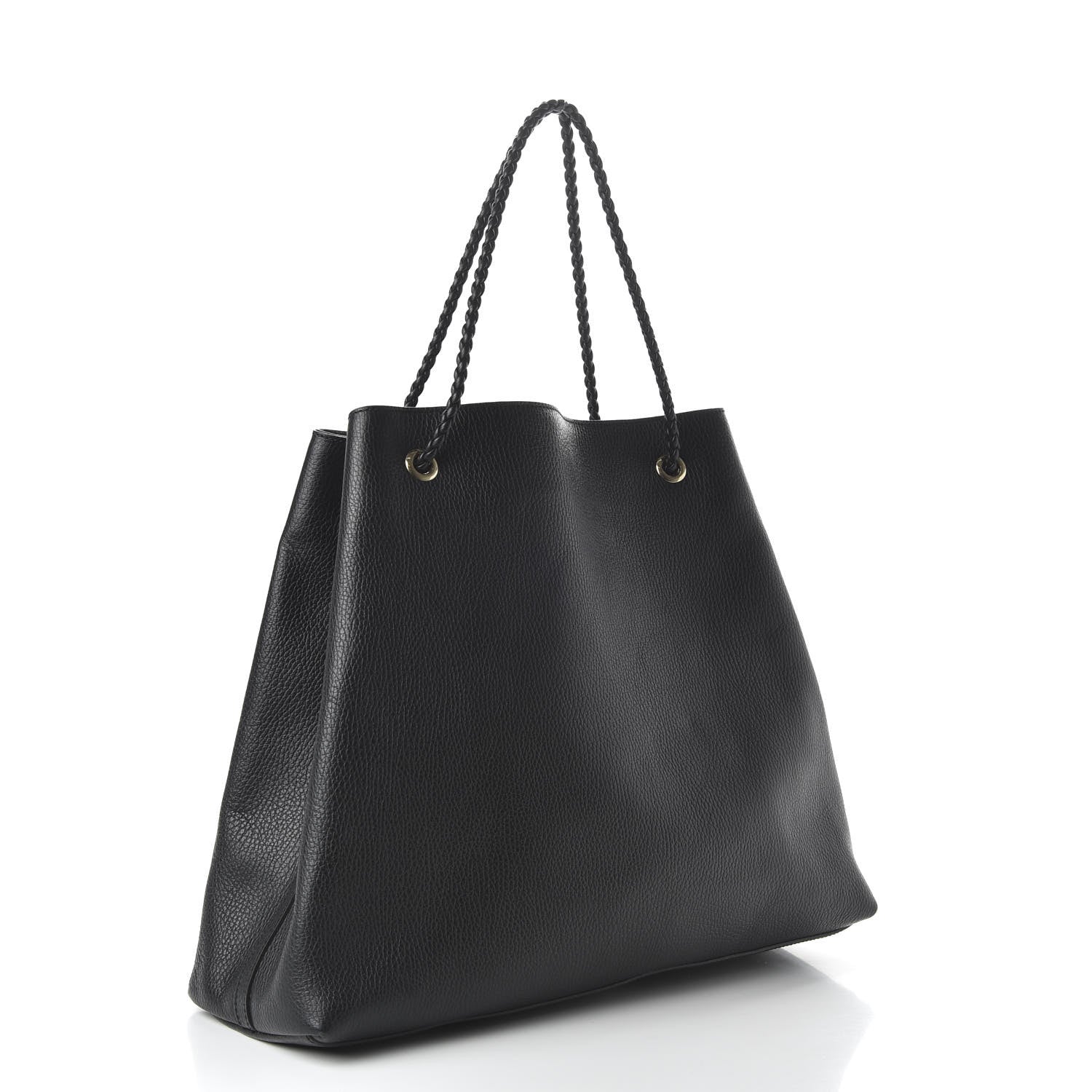 Gucci Calfskin Large Gifford Braided Handle Tote Black 3 of 10
