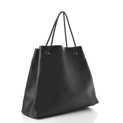 Gucci Calfskin Large Gifford Braided Handle Tote Black 3 of 10