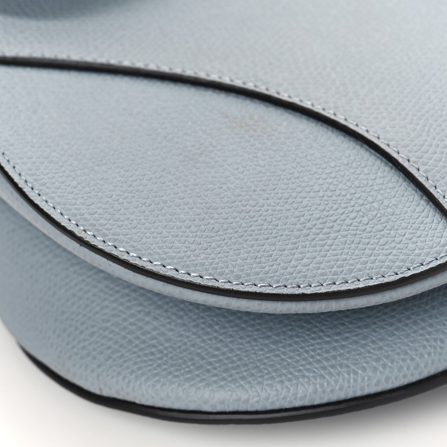 Grained Calfskin Saddle Bag Sky Blue