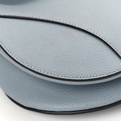 Christian Dior Grained Calfskin Saddle Bag Sky Blue 8 of 9