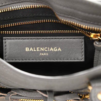 Balenciaga Chevre Gold Metallic Edge Hardware Mini City Gris Acier 6 of 11