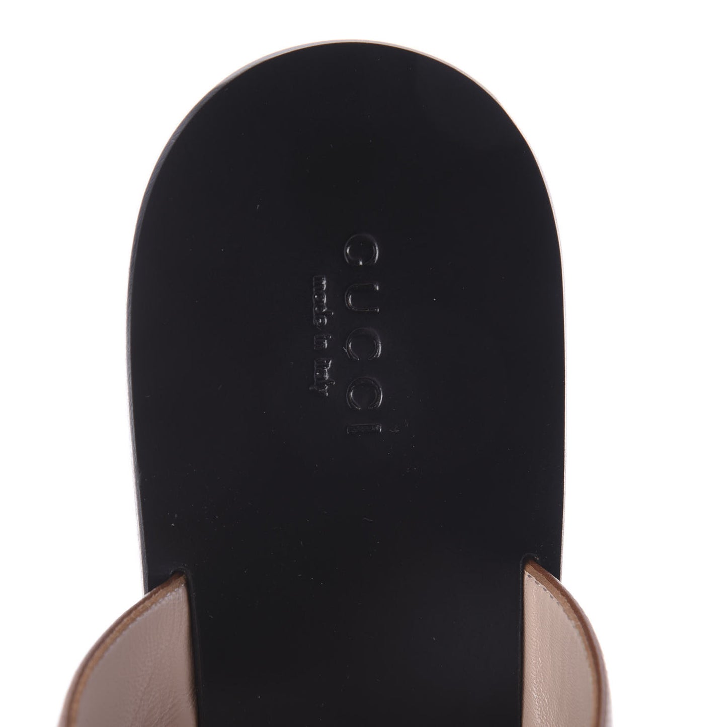 Calfskin GG Marmont Thong Sandals 40.5 Cognac
