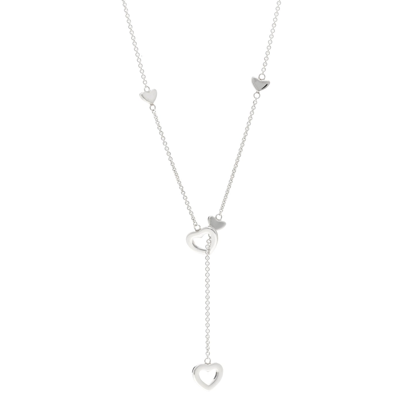 Sterling Silver Heart Lariat Necklace