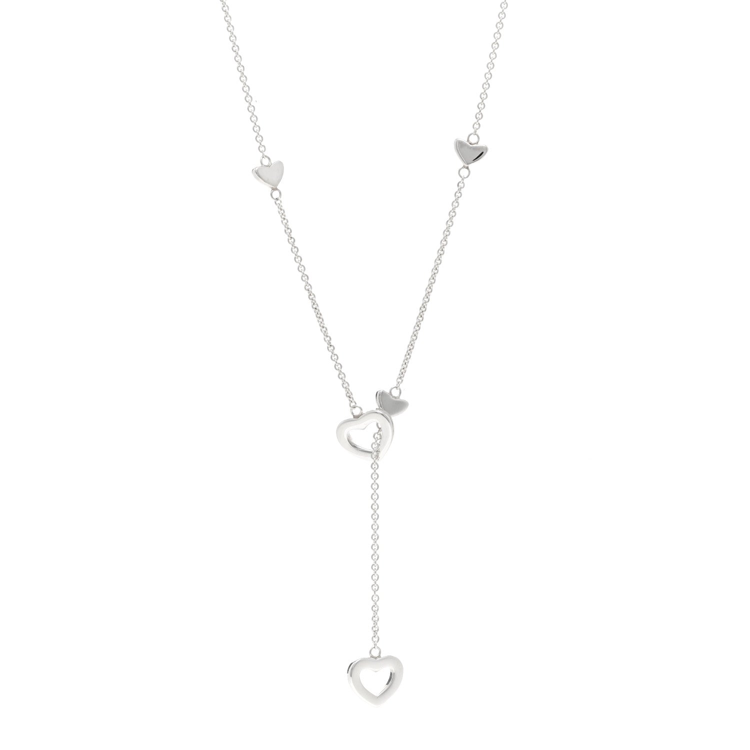 Tiffany Sterling Silver Heart Lariat Necklace 1 of 4