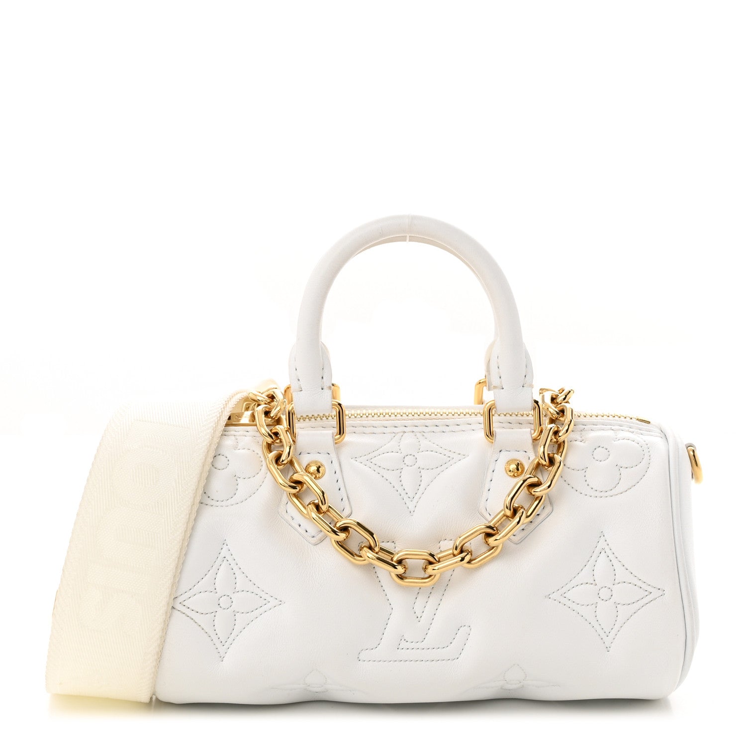 Louis Vuitton Calfskin Bubblegram Papillon BB Snow White 1 of 10