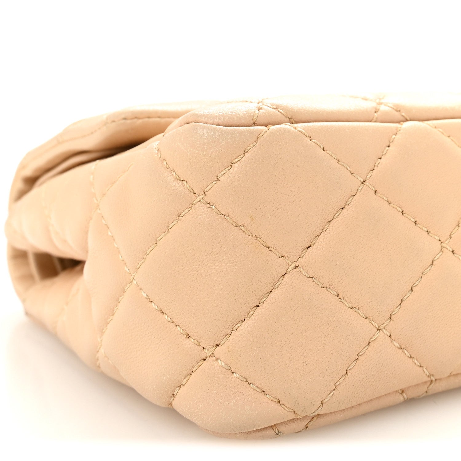 Chanel Lambskin Quilted Medium Double Flap Beige 9 of 10
