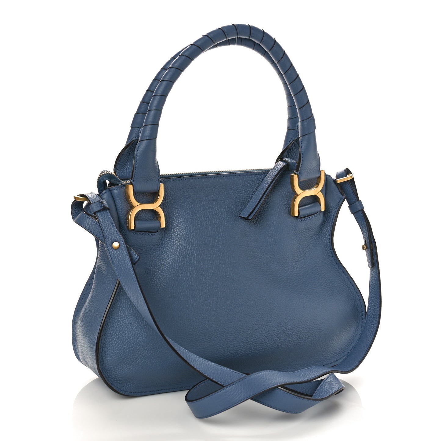 Calfskin Small Marcie Satchel Shady Cobalt