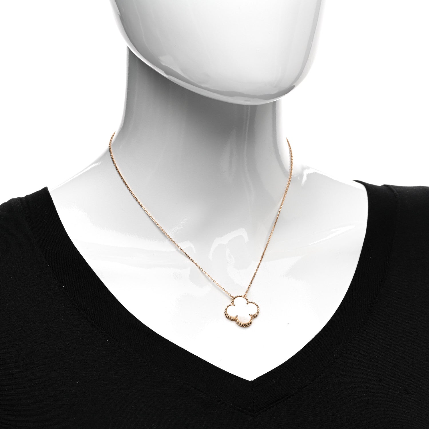 Van Cleef & Arpels 18K Rose Gold Mother of Pearl "Edition Ginza" Magic Alhambra Pendant Necklace 2 of 5