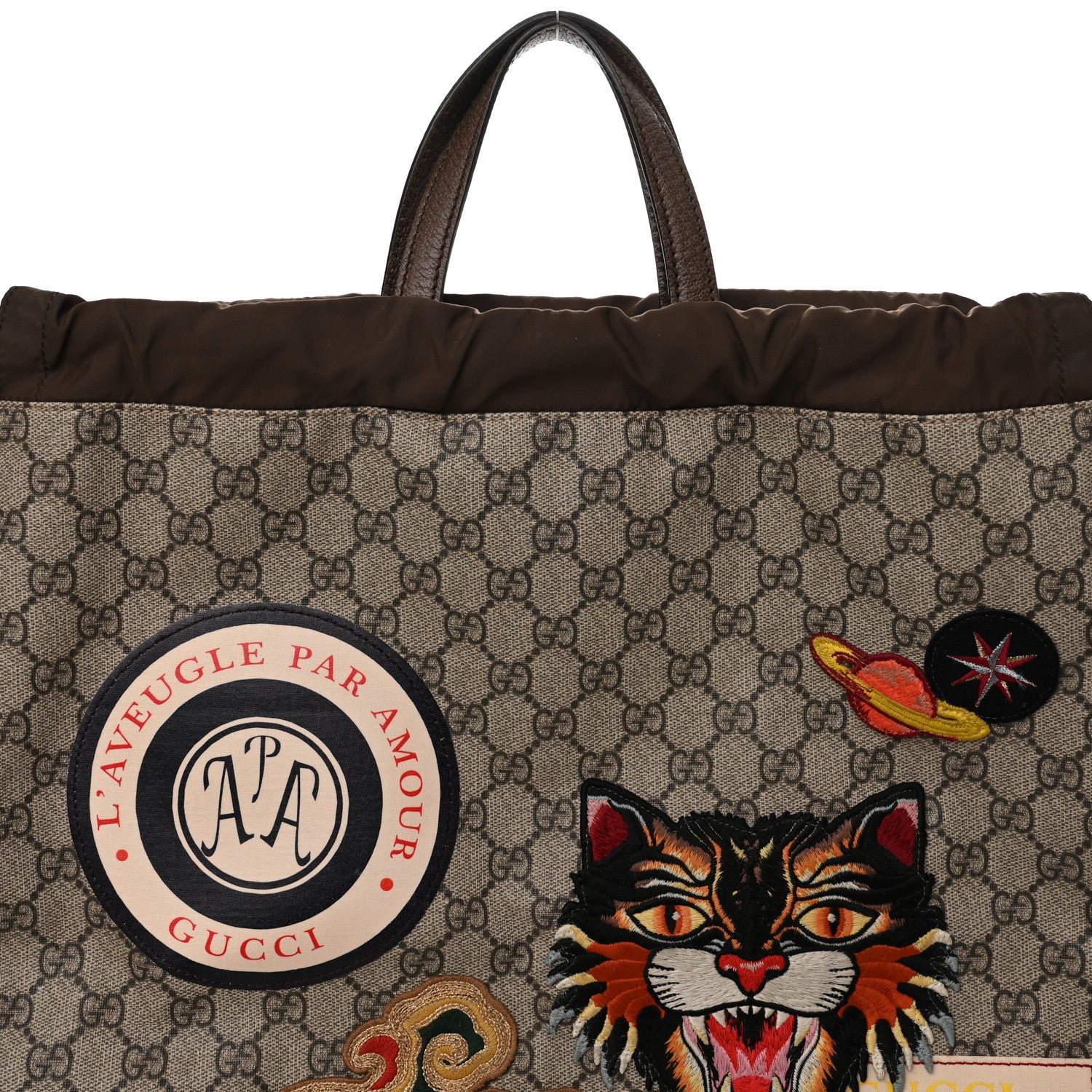 Gucci Soft GG Supreme Monogram Courrier Drawstring Backpack 8 of 10