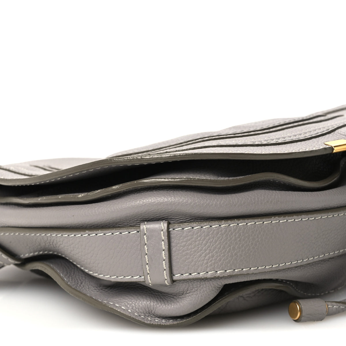 Grained Calfskin Medium Marcie Saddle Bag Cashmere Grey