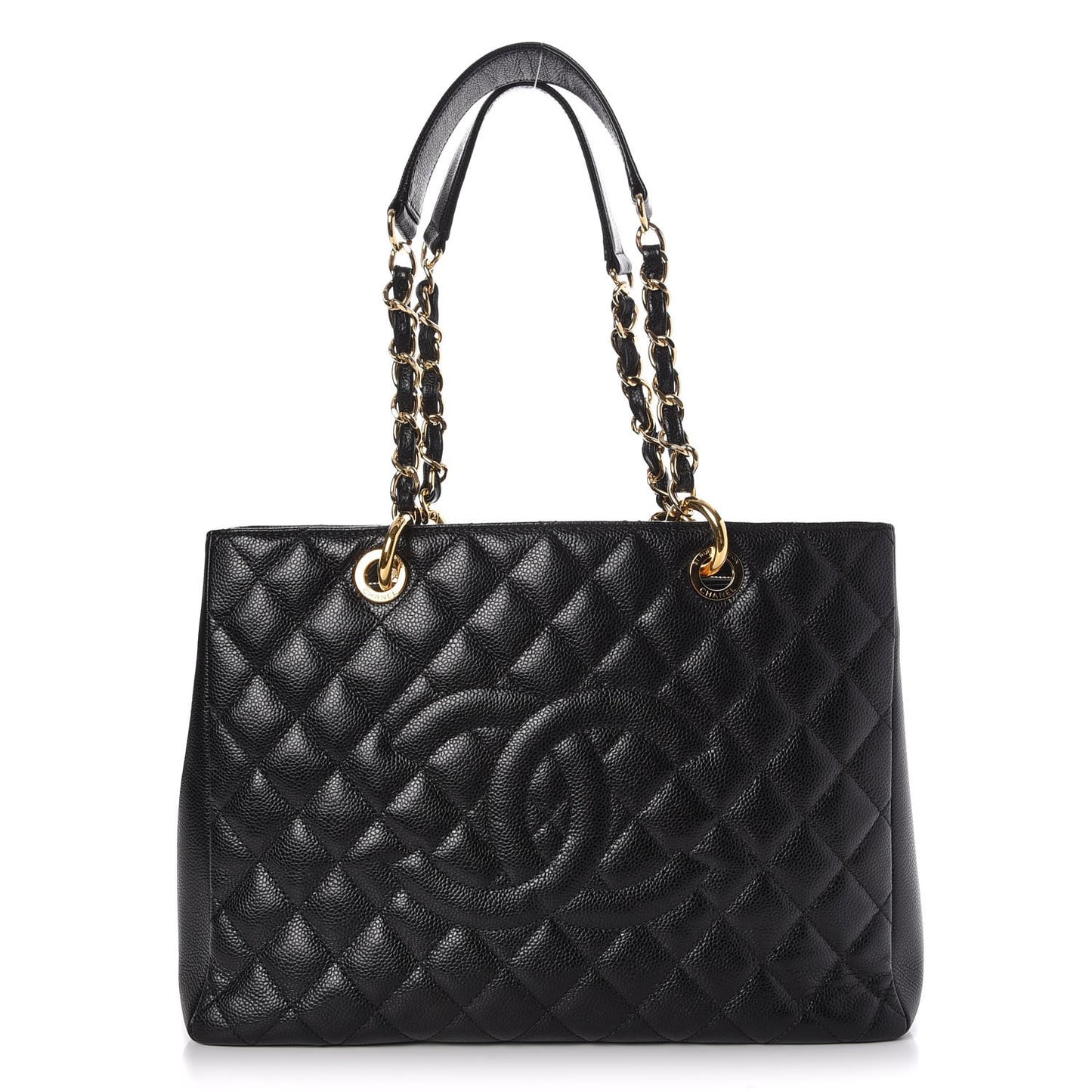 Caviar Quilted Grand Shopping Tote GST Black