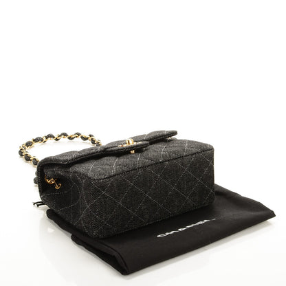 Chanel Denim Quilted Mini Square Flap Black 4 of 7