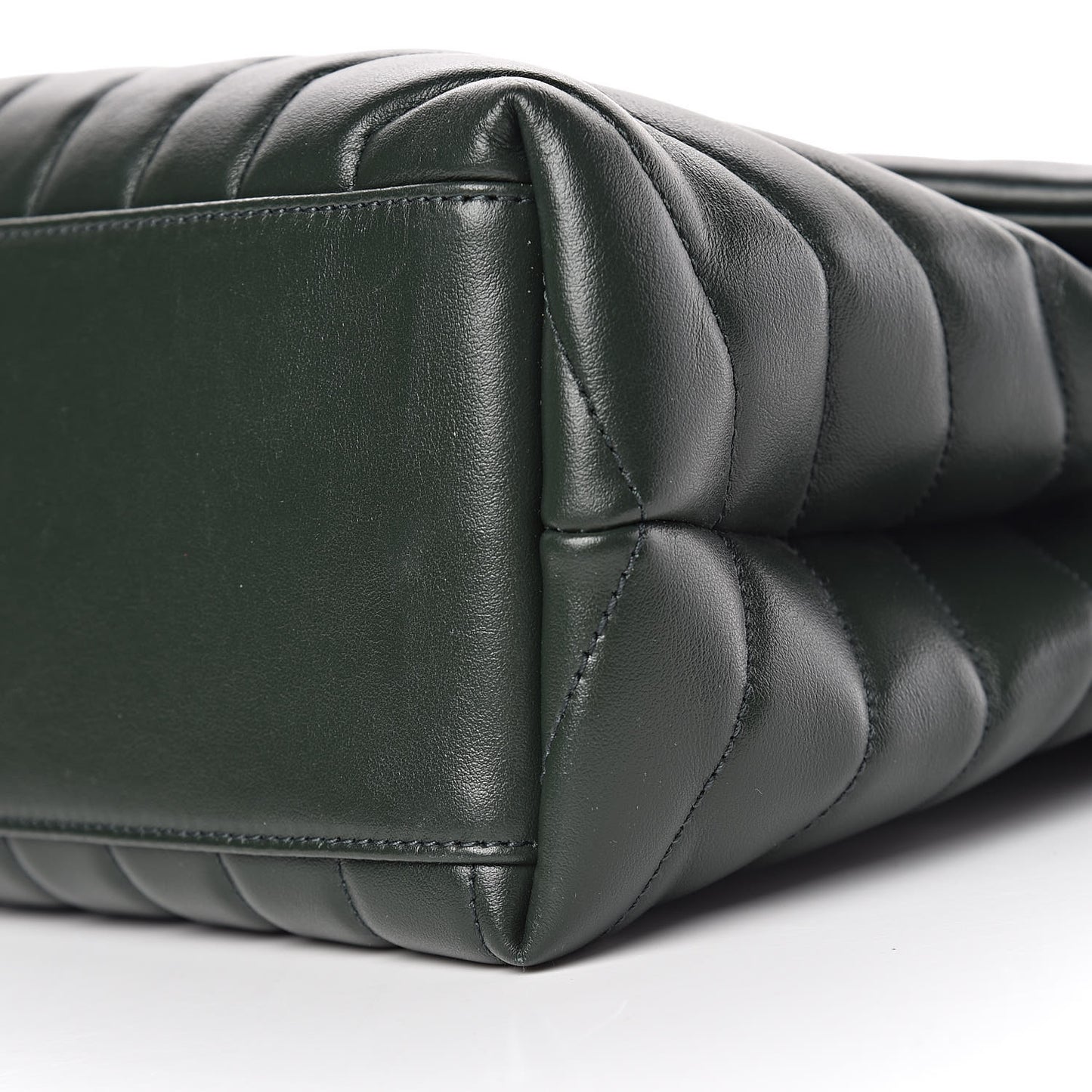 Calfskin Y Quilted Monogram Medium Loulou Chain Satchel Olive