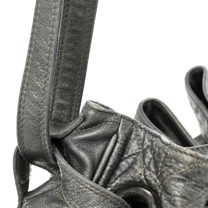 Christian Dior Metallic Lambskin Cannage Drawstring Bag Grey 15 of 21