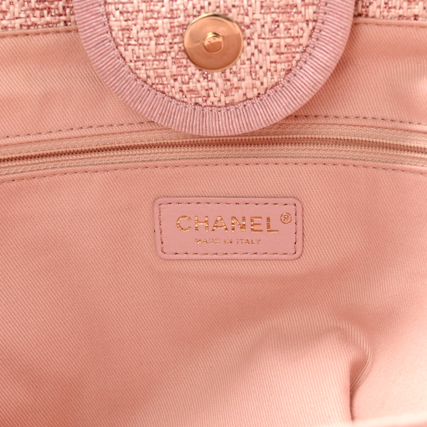 Chanel Lurex Boucle Deauville Medium Tote Pink 6 of 13