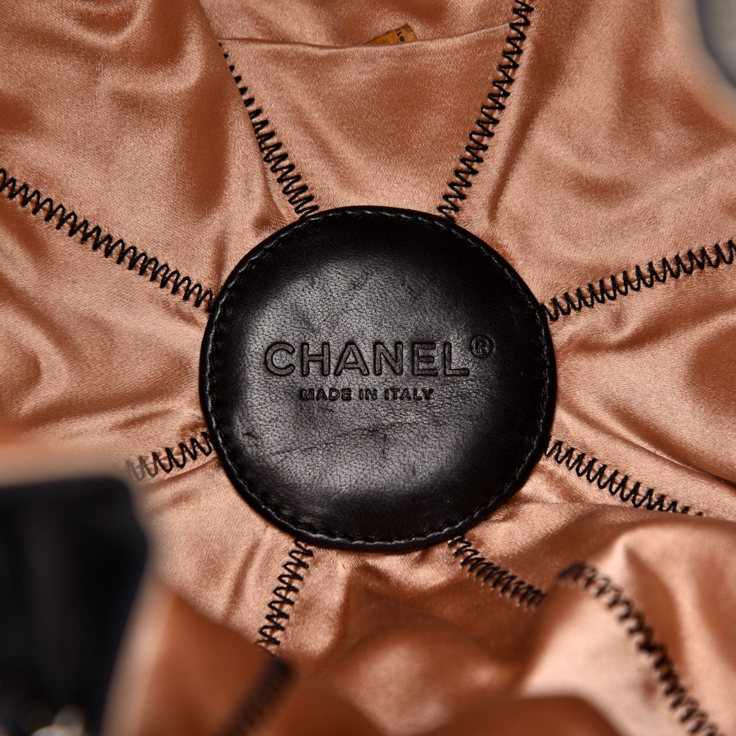 Chanel Lambskin Satin Reversible Sac Cordon Black 6 of 12