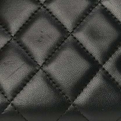 Chanel Lambskin Quilted Large Gusset Flap Wallet Black 19 of 24