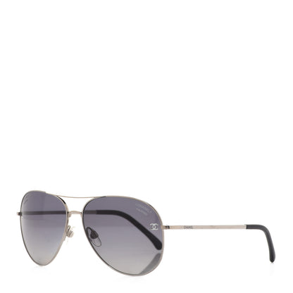 Chanel Aviator CC Sunglasses 4189-T-Q Silver 1 of 8