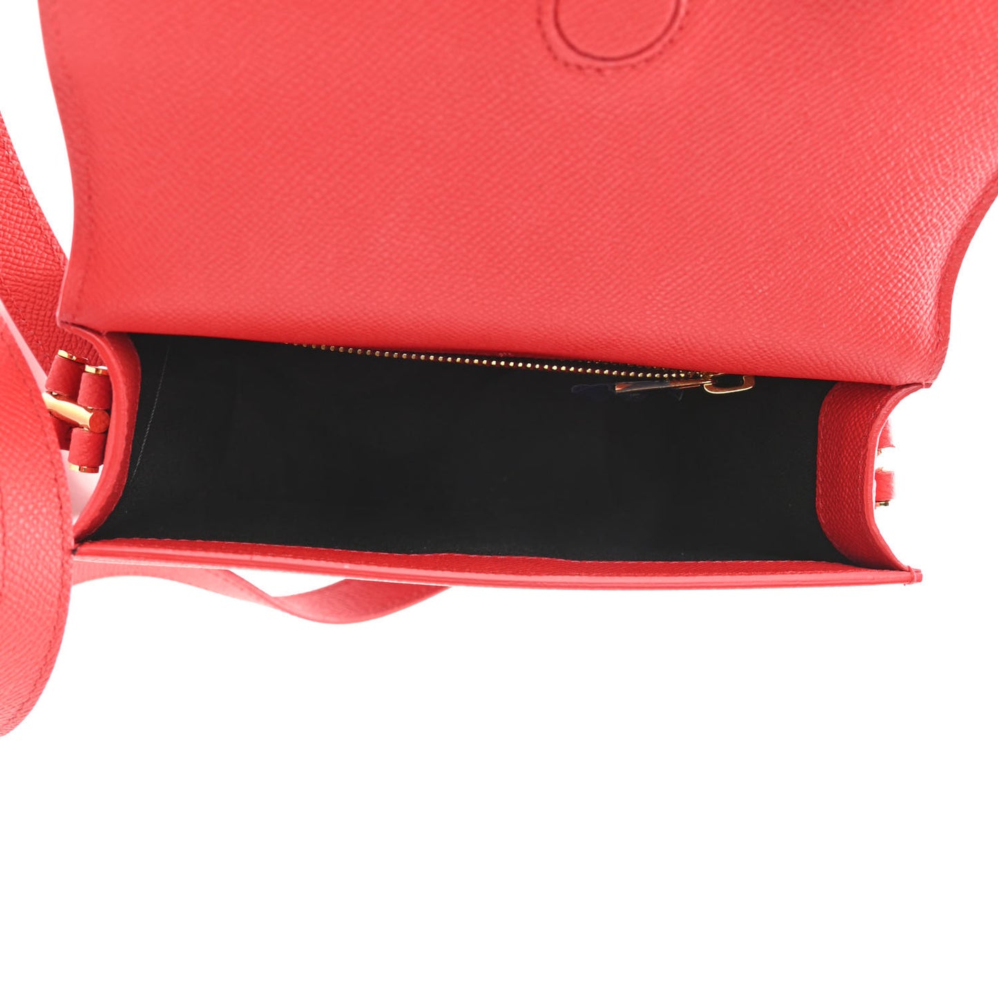 Grained Calfskin Mini T Clasp Tara Crossbody Bag Red