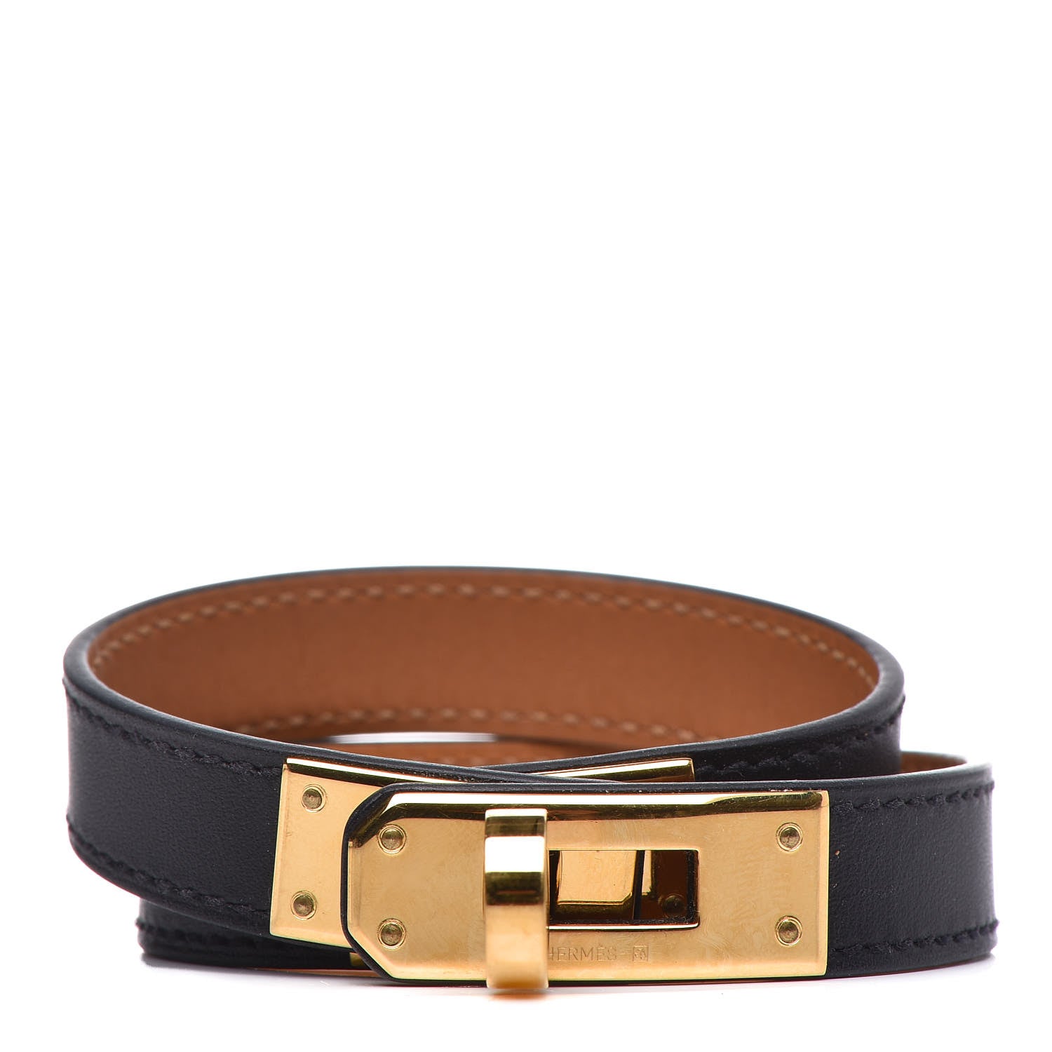 Hermes Chamonix Kelly Double Tour Bracelet S Black 1 of 9