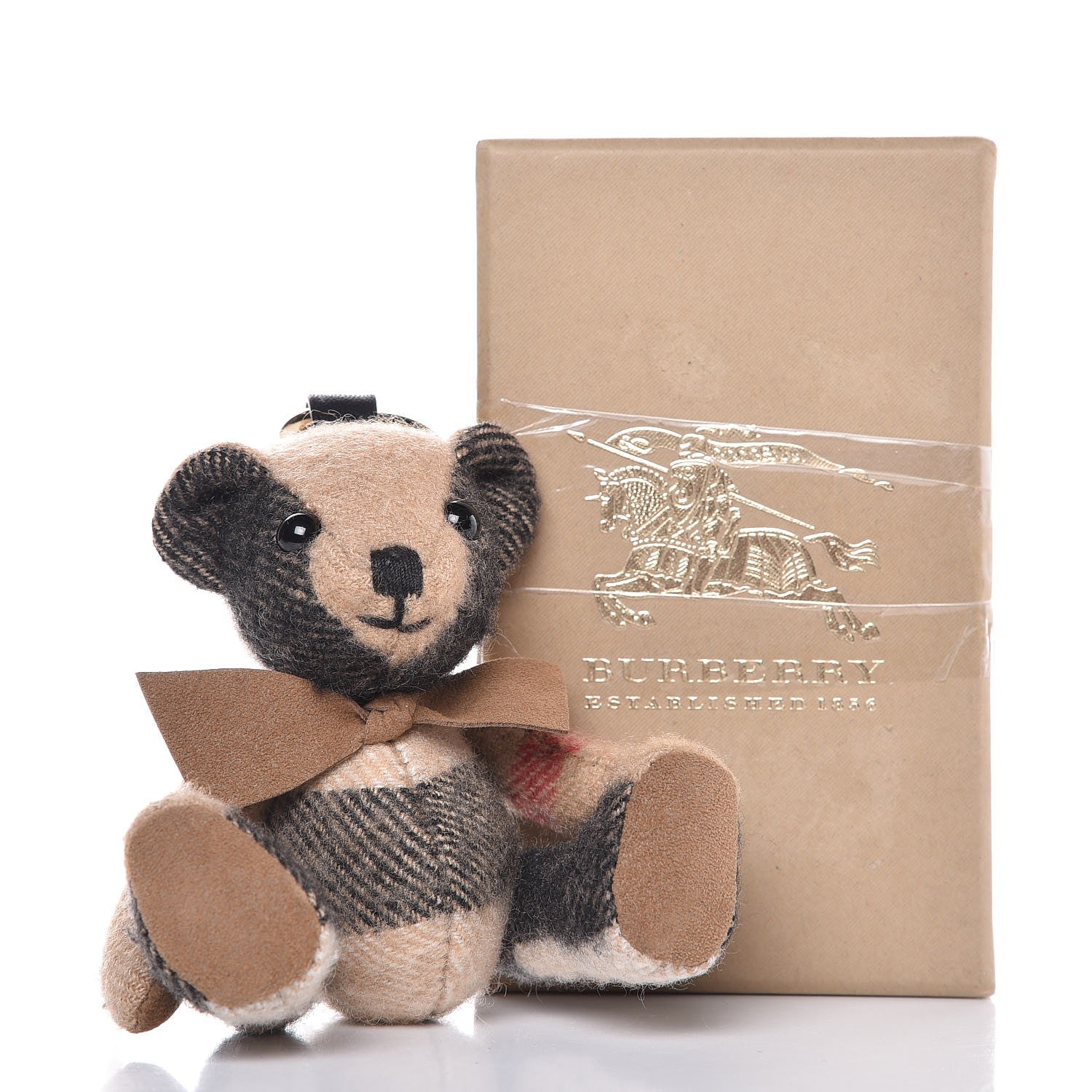 Burberry Cashmere House Check Thomas Bear Bag Charm Camel Gold 3 of 3