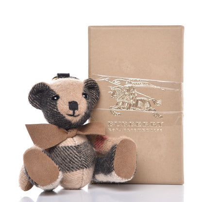 Burberry Cashmere House Check Thomas Bear Bag Charm Camel Gold 3 of 3