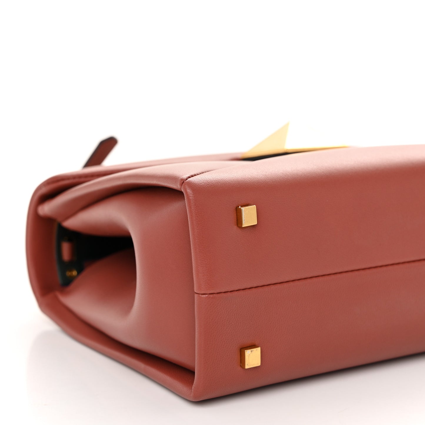 Nappa Small One Stud Top Handle Bag Gingerbread