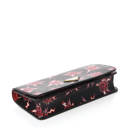 Prada X UNIVERSAL STUDIOS Saffiano Frankenstein Rose Chain Wallet Lacca 4 of 11