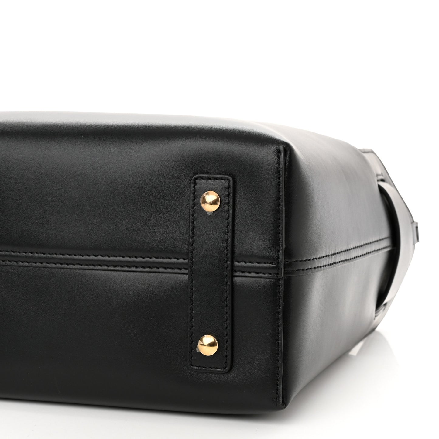 Smooth Calfskin Triple Stud Small Belt Bag Black Tan