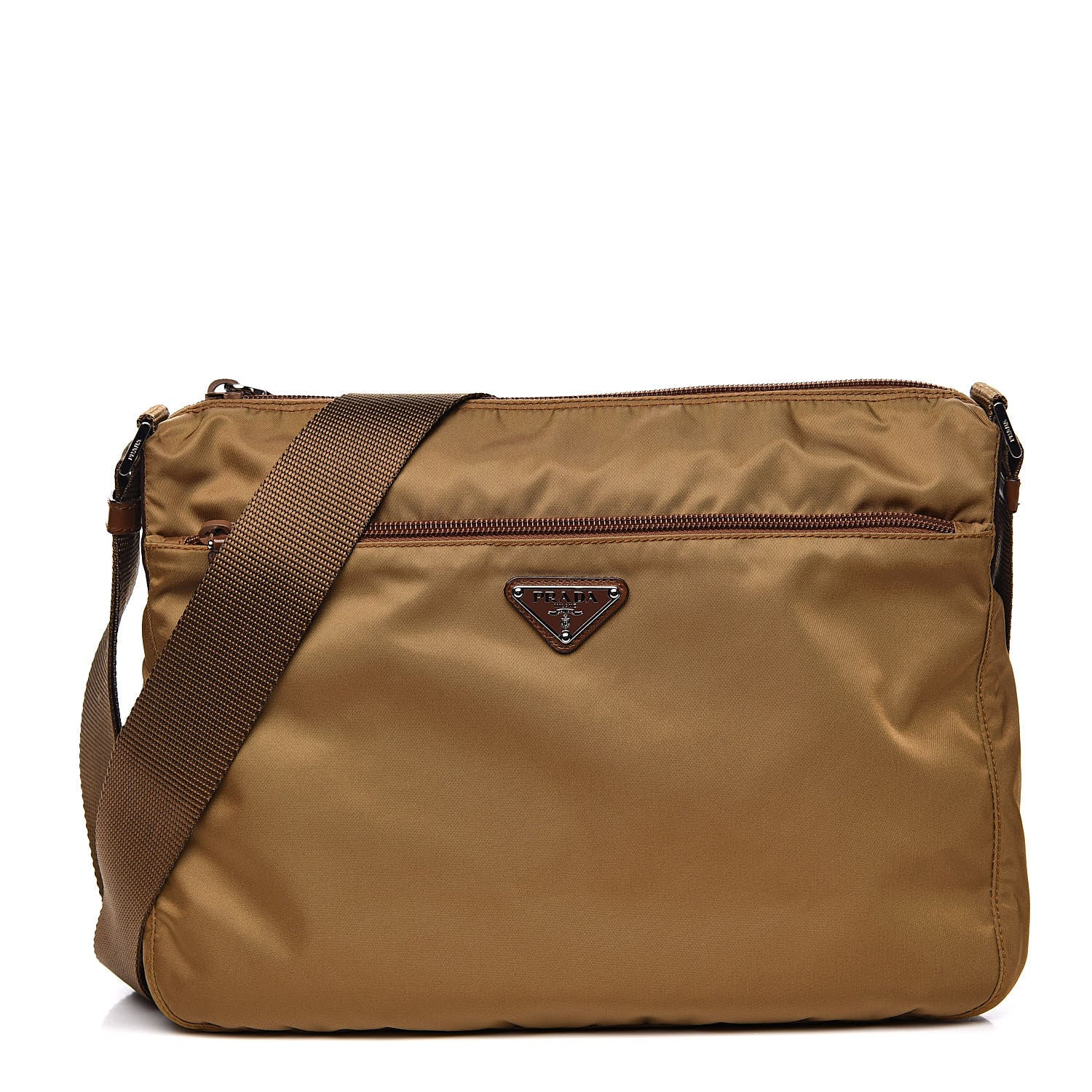 Prada Nylon Vela Sport Flat Messenger Bag Tabacco 1 of 9