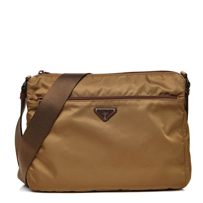 Prada Nylon Vela Sport Flat Messenger Bag Tabacco 1 of 9