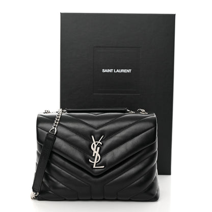 Saint Laurent Calfskin Y Quilted Monogram Small Loulou Chain Satchel Black 13 of 13