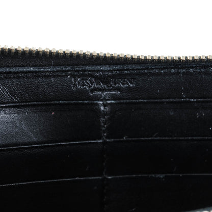 Saint Laurent Textured Patent Monogram Belle De Jour Zip Around Wallet Black 6 of 7