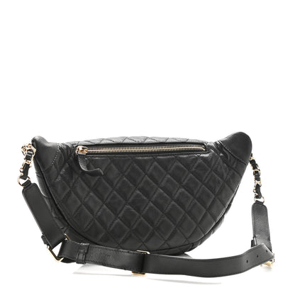Chanel Calfskin Quilted Banane Waist Bag Fanny Pack Black 3 of 11