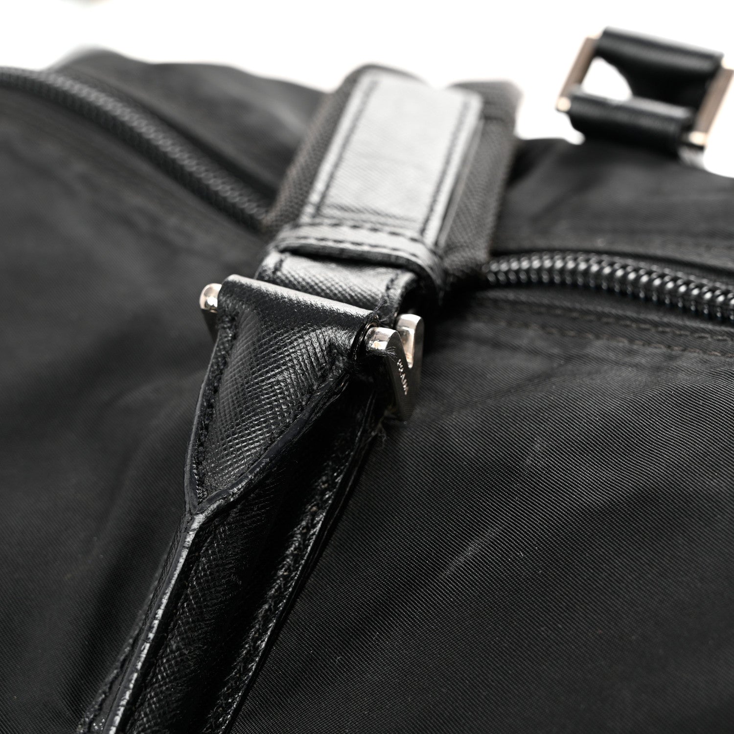 Prada Tessuto Nylon Saffiano Duffle Black 10 of 11