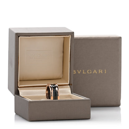 Bulgari 18K Rose Gold Black Ceramic B.Zero1 Two-Band Ring 56 7.5 5 of 5