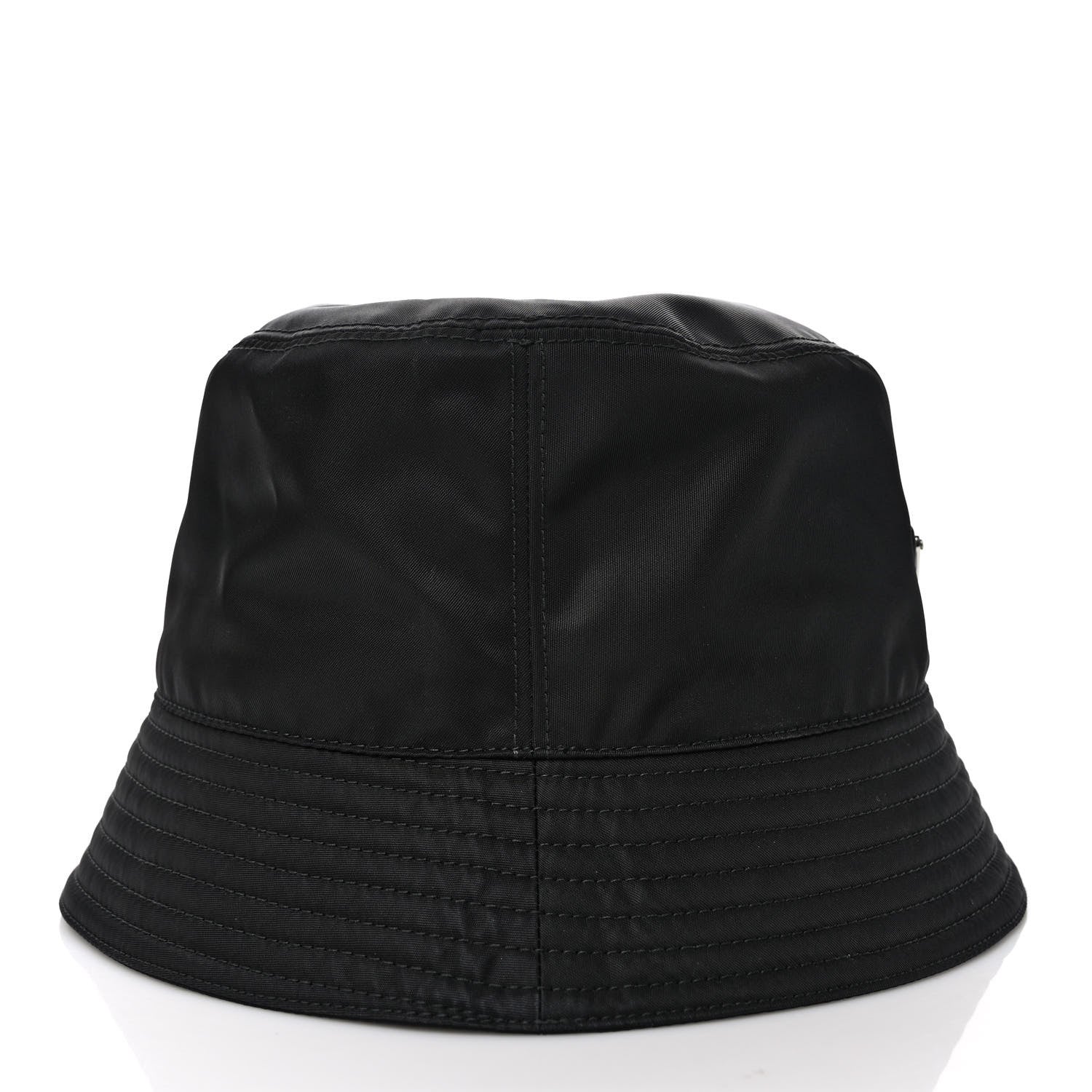 Prada Re-Nylon Metal Triangle Logo Mens Bucket Hat L Black 6 of 8