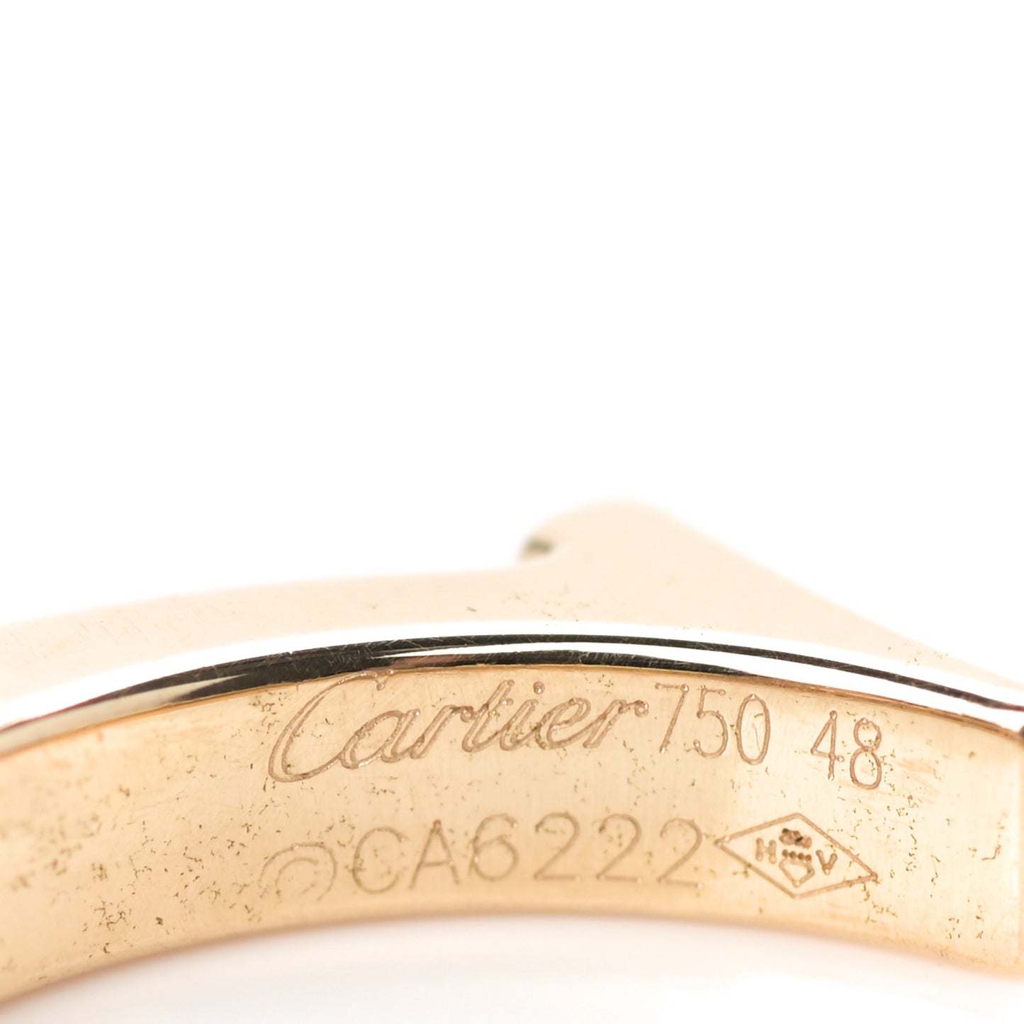 18K Yellow Gold Diamond Flat C Ring 48 4.5