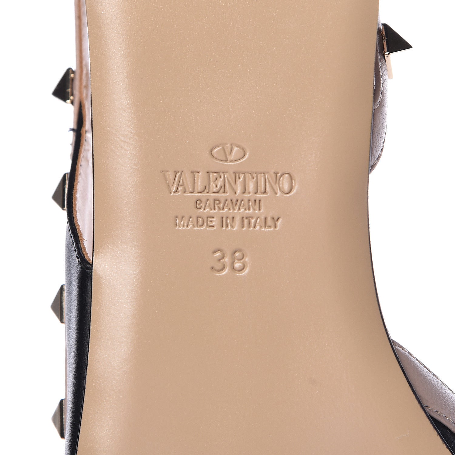Valentino Garavani Nappa Rockstud Slingback Flats 38 Black Poudre 6 of 9