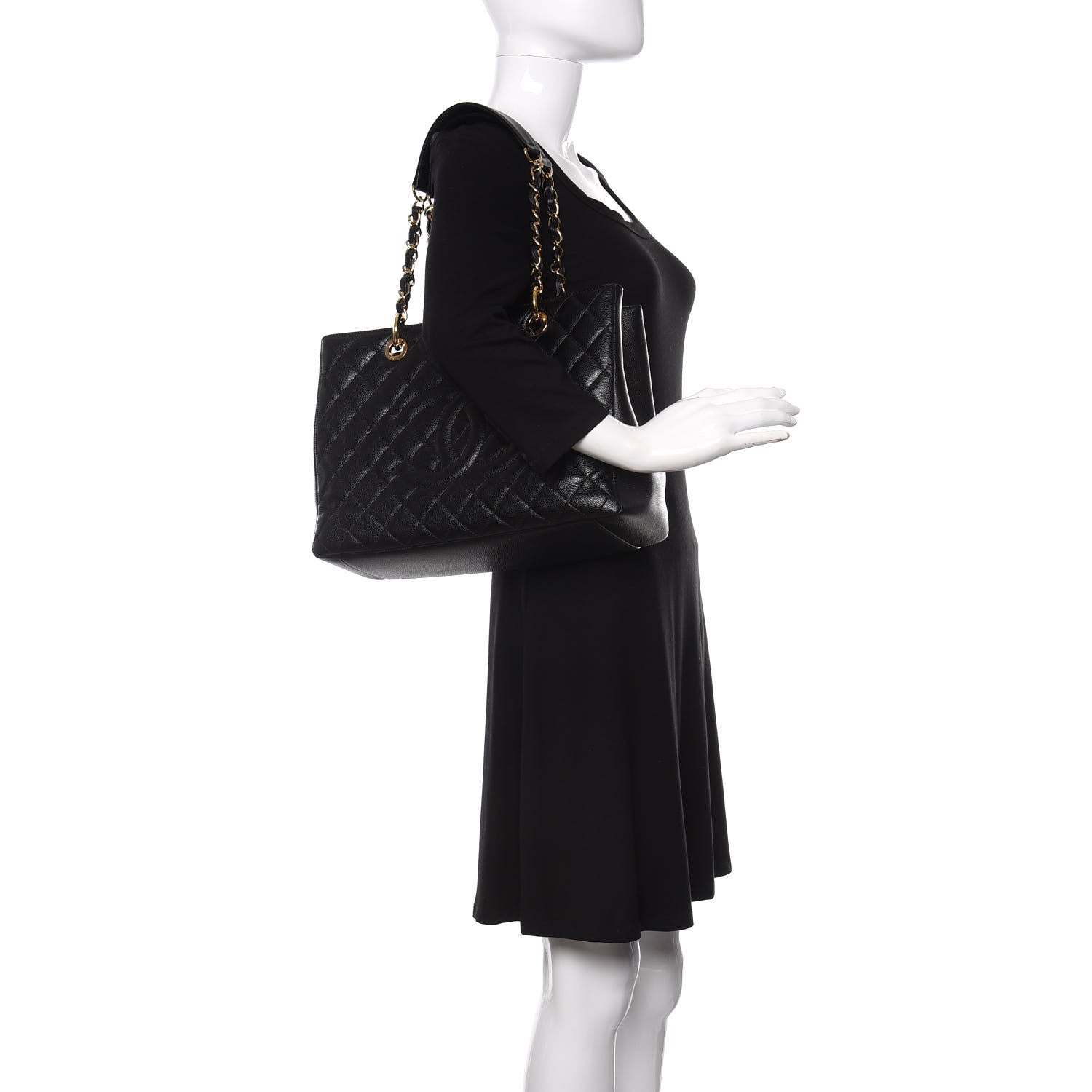 Chanel Caviar Quilted Grand Shopping Tote GST Black 2 of 10