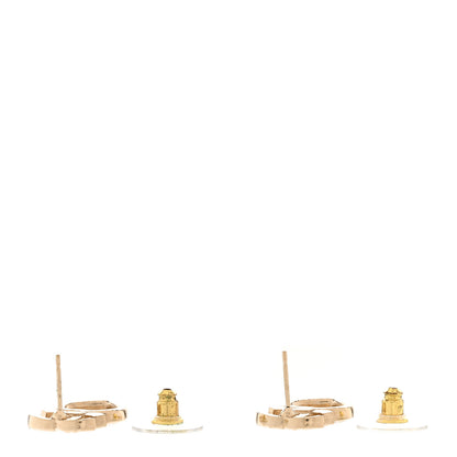 Chanel Metal Crystal CC Heart Drop Earrings Gold 4 of 5