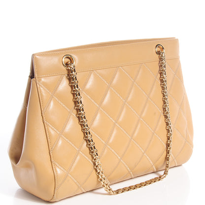 Chanel Lambskin Quilted CC Shoulder Bag Beige 3 of 7