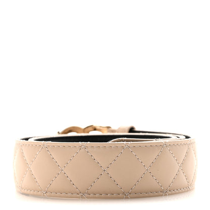 Chanel Lambskin Quilted CC Belt 75 30 Beige 2 of 5