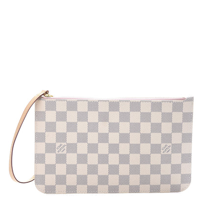 Louis Vuitton Damier Azur Neverfull MM GM Pochette Rose Ballerine 1 of 9