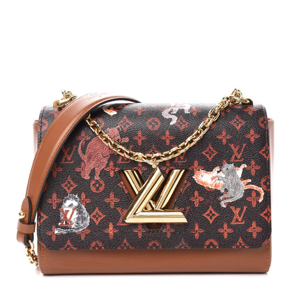 Louis Vuitton Calfskin Catogram Twist Shoulder Bag MM Marron 1 of 15