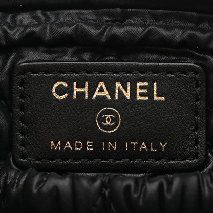 Chanel Lambskin Quilted Small Curvy Pouch Cosmetic Case Black 6 of 9
