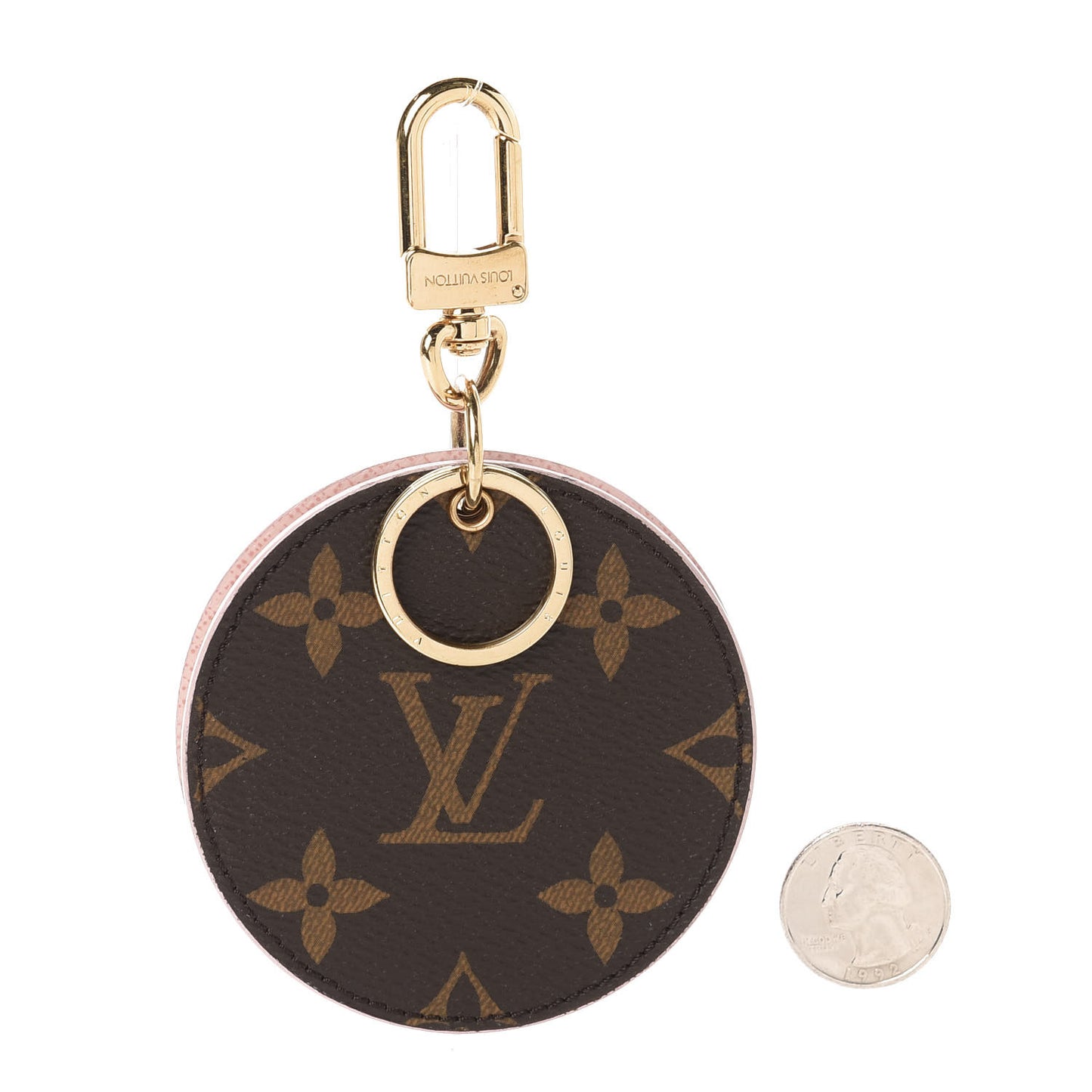Monogram LV Mirror Bag Charm Key Holder Rose Ballerine